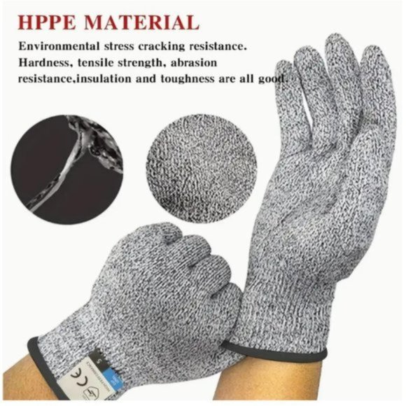 Pair of Cut resistant Gloves Food Grade Level 5 Protection Safety Kitchen Cuts - Picture 8 of 10